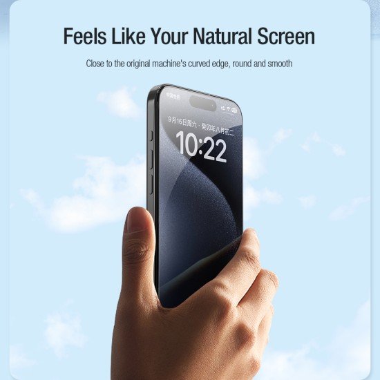 Folie protectie Nillkin EZ SET din sticla securizata pentru iPhone 15 Pro Max Negru - 2buc.