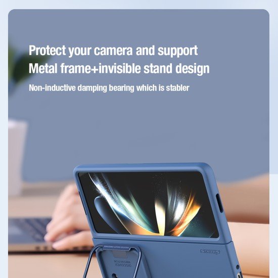 Husa Cover Nillkin CamShield Silky Silicone pentru Samsung Z Fold 5 5G albastru