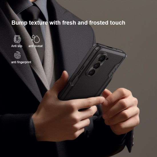 Husa protectie spate din plastic (cu spațiu pentru stilou și trepied)  pentru Samsung Z Fold 5 5G negru
