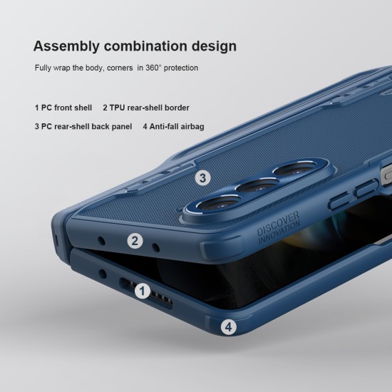 Husa protectie spate din plastic (cu spațiu pentru stilou și trepied)  pentru Samsung Z Fold 5 5G negru