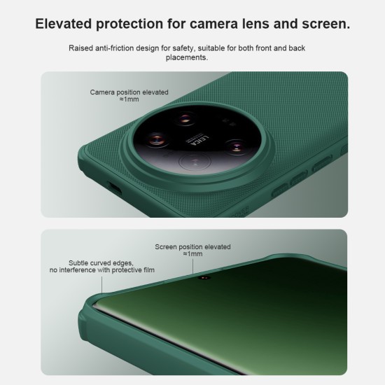 Husa protectie magnetică spate din plastic verde pentru Xiaomi 14 Pro
