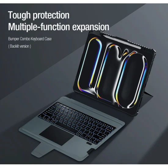 Husa Combinata cu Tastaturа pentru iPad Air 13 2024/Pro 12.9 2020/2021/2022 Husa Combinata cu Tastaturа pentru iPad Air 13 2024/Pro 12.9 2020/2021/2022