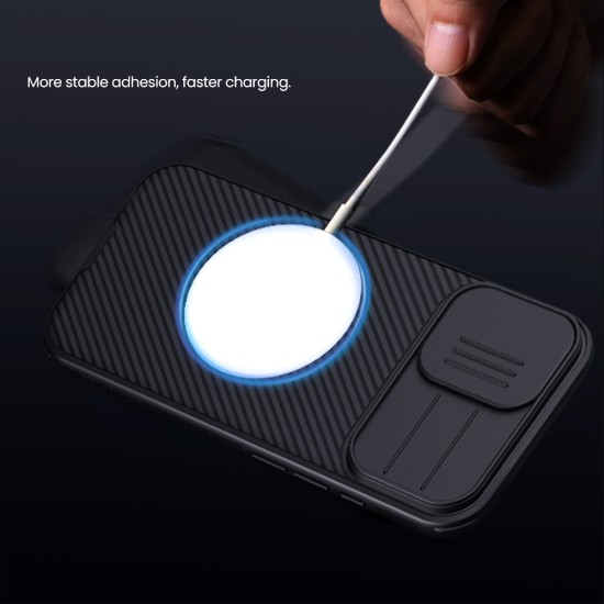 Husă magnetică de protecție neagră pentru spate și cameră foto, pentru iPhone 17 Husă magnetică de protecție neagră pentru spate și cameră foto, pentru iPhone 17
