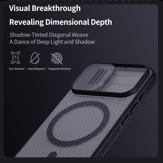 Husă magnetică de protecție transparentă neagră pentru spate și cameră foto, pentru iPhone 17