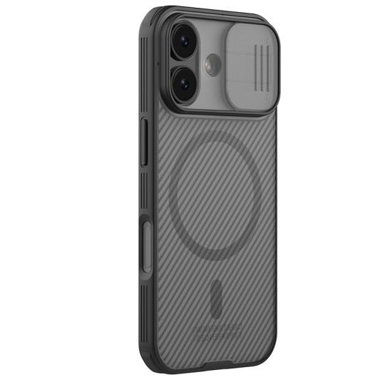 Husă magnetică de protecție transparentă neagră pentru spate și cameră foto, pentru iPhone 17