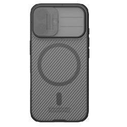 Husă magnetică de protecție transparentă neagră pentru spate și cameră foto, pentru iPhone 17