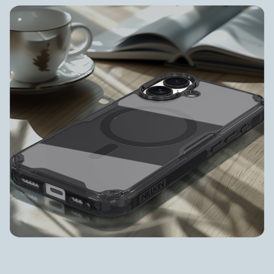 Husa magnetica din silicon Nillkin Nature Pro pentru Apple iPhone 17, negru transparent Husa magnetica din silicon Nillkin Nature Pro pentru Apple iPhone 17, negru transparent