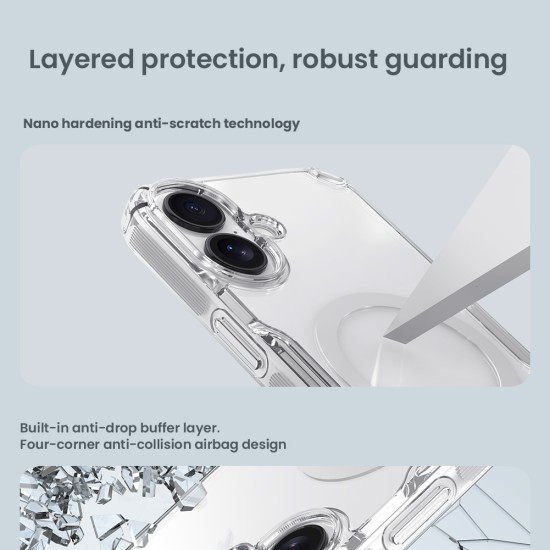Husa magnetica din silicon Nillkin Nature Pro pentru Apple iPhone 17, negru transparent Husa magnetica din silicon Nillkin Nature Pro pentru Apple iPhone 17, negru transparent