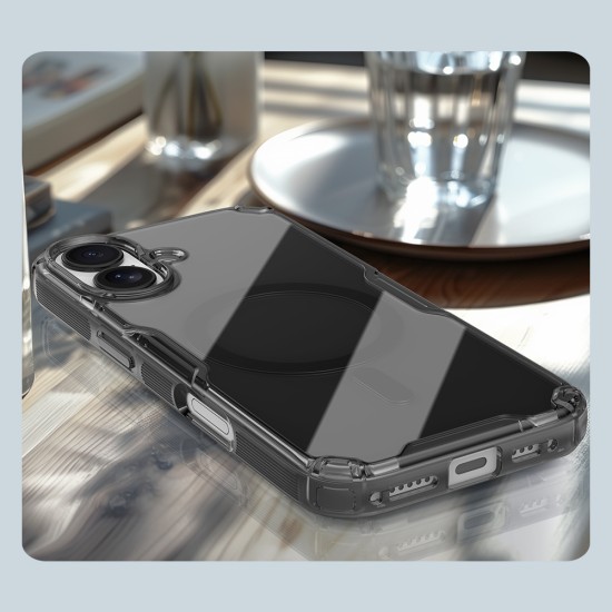 Husa magnetica din silicon Nillkin Nature Pro pentru Apple iPhone 17, negru transparent Husa magnetica din silicon Nillkin Nature Pro pentru Apple iPhone 17, negru transparent