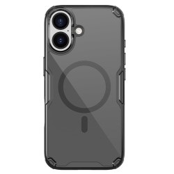 Husa magnetica din silicon Nillkin Nature Pro pentru Apple iPhone 17, negru transparent