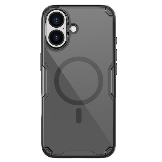 Husa magnetica din silicon Nillkin Nature Pro pentru Apple iPhone 17, negru transparent