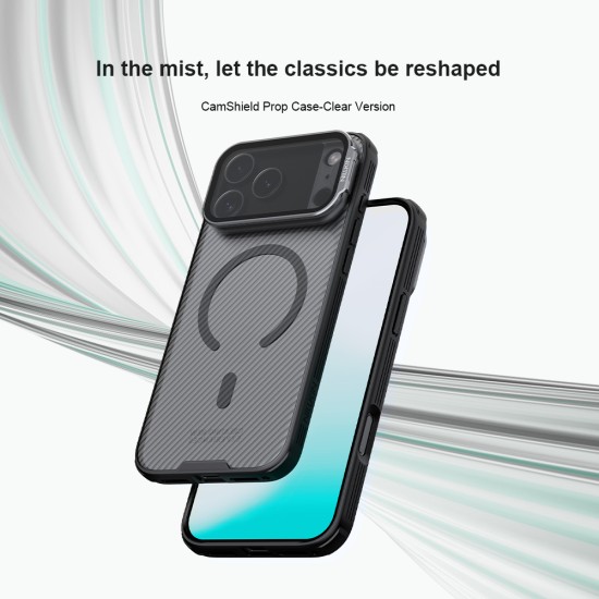 iPhone 17 Pro husă magnetică CamShield Prop cu spate rigid și protecție pentru cameră, negru transparent iPhone 17 Pro husă magnetică CamShield Prop cu spate rigid și protecție pentru cameră, negru transparent