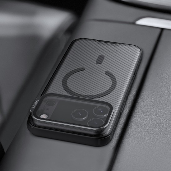 iPhone 17 Pro husă magnetică CamShield Prop cu spate rigid și protecție pentru cameră, negru transparent iPhone 17 Pro husă magnetică CamShield Prop cu spate rigid și protecție pentru cameră, negru transparent