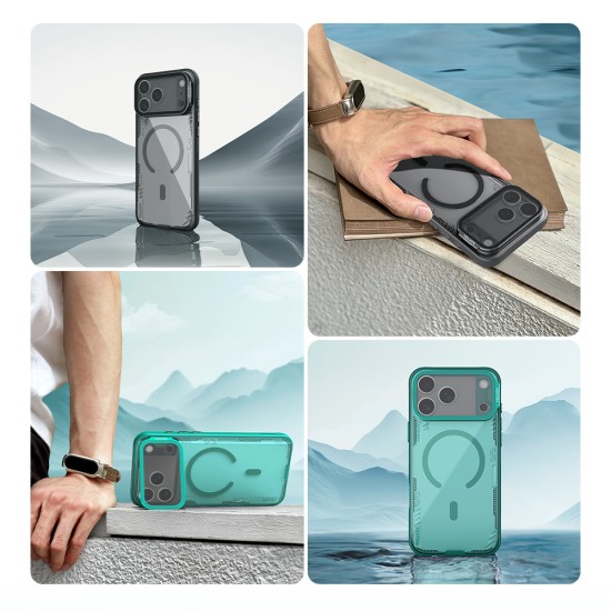 Husa magnetică transparentă neagră pentru Apple iPhone 17 Pro Max