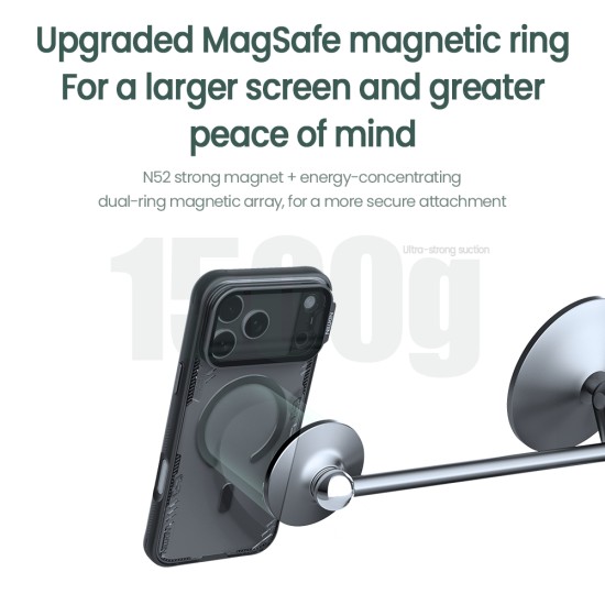 Husa magnetică transparentă neagră pentru Apple iPhone 17 Pro Max