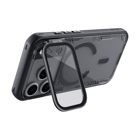 Husa magnetică transparentă neagră pentru Apple iPhone 17 Pro Max