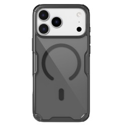 Husa magnetica din silicon Nillkin Nature Pro pentru Apple iPhone 17 Pro Max, negru transparent Husa magnetica din silicon Nillkin Nature Pro pentru Apple iPhone 17 Pro Max, negru transparent