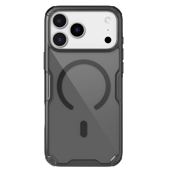 Husa magnetica din silicon Nillkin Nature Pro pentru Apple iPhone 17 Pro, negru transparent