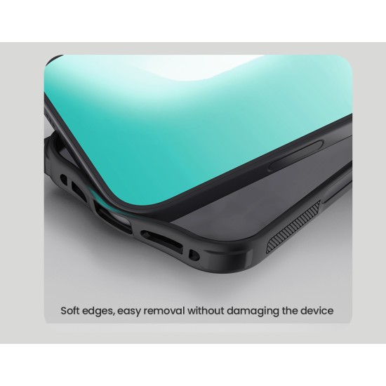 Husa protectie magnetică spate din plastic transparentă neagră pentru iPhone 17