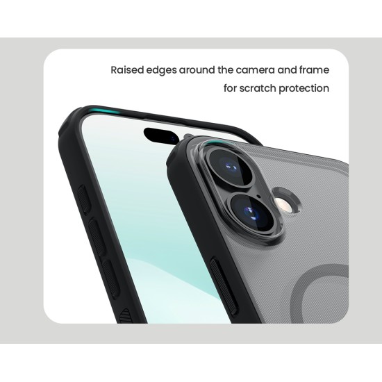 Husa protectie magnetică spate din plastic transparentă neagră pentru iPhone 17