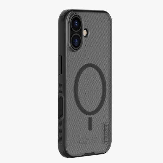 Husa protectie magnetică spate din plastic transparentă neagră pentru iPhone 17