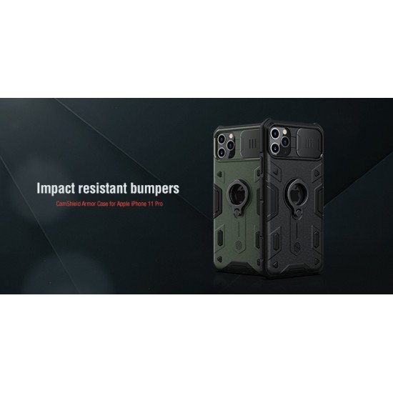 Husa protectie spate si camera foto Armor verde pentru Apple iPhone 11 Pro