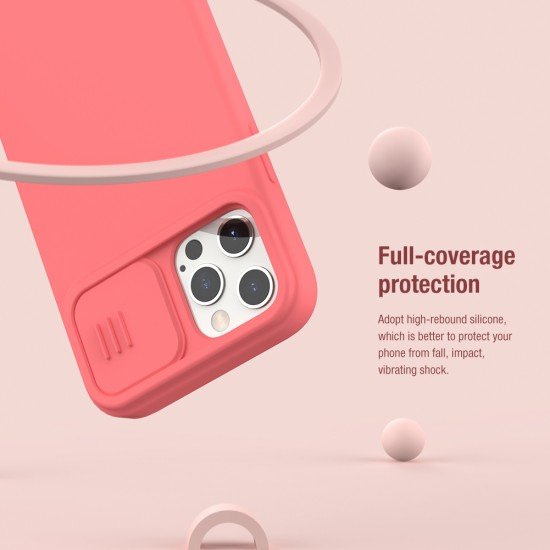 Husa Cover Nillkin CamShield Hard pentru iPhone 12 / 12 Pro roz piersic