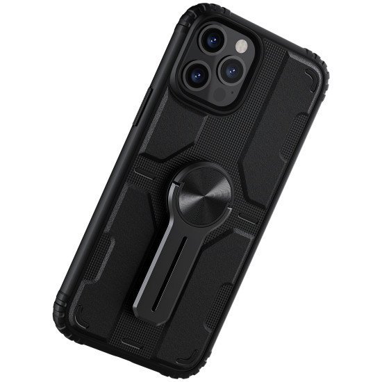 Husa protectie spate Medley din plastic negru pentru Apple iPhone 12 / 12 Pro