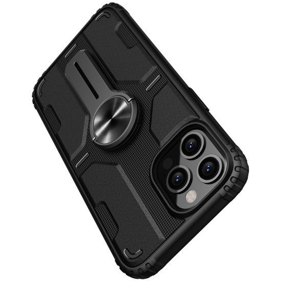 Husa protectie spate Medley din plastic negru pentru Apple iPhone 12 / 12 Pro