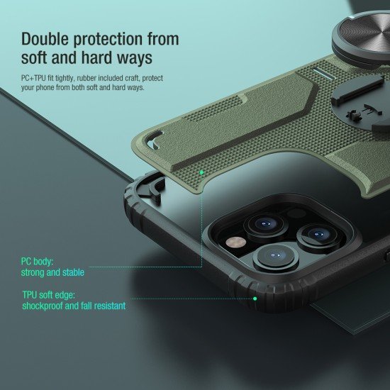 Husa protectie spate Medley din plastic verde pentru Apple iPhone 12 / 12 Pro