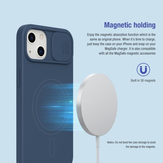 Husa Magnetica CamShield Silky din silicon  Cover Nillkin pentru iPhone 13 Violete