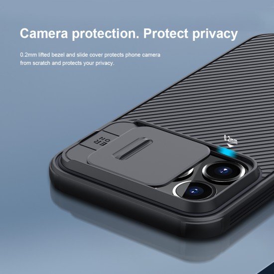 Husa protectie spate si camera foto albastru pentru Iphone 13 Pro