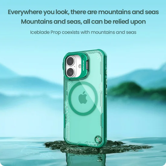 Husa magnetica transparentă protectie spate si camera foto verde pentru Apple iPhone 16