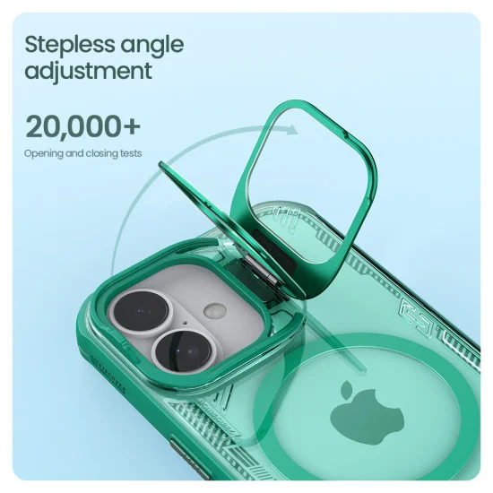 Husa magnetica transparentă protectie spate si camera foto verde pentru Apple iPhone 16