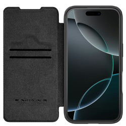 Husa din piele negru de lux QIN Prop pentru Apple iphone 16 Pro