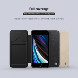 Husa din piele bej de lux Ming cu iPhone SE 2020 / 7 / 8