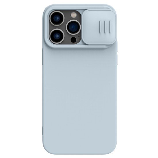 Husa Magnetica CamShield Pro Silky din silicon pentru iPhone 14 Pro Max Albastru