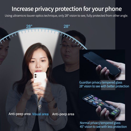 Folie protectie Nillkin Guardian din sticla securizata pentru iPhone iPhone 14 Pro Max Negru