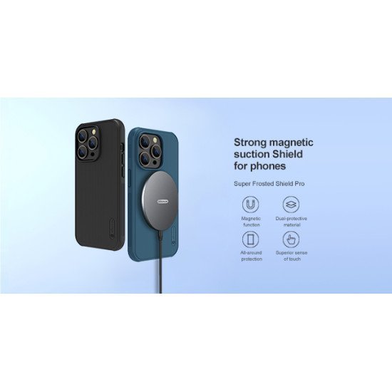 Husa protectie magnetică spate din plastic negru pentru Apple iPhone 14 Pro