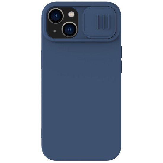 Husa Magnetica CamShield Silky din silicon pentru iPhone 15 Albastru