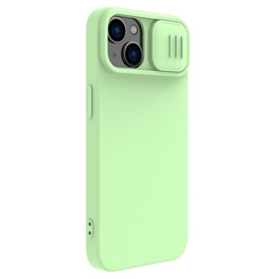 Husa Magnetica CamShield Silky din silicon pentru iPhone 15 Verde
