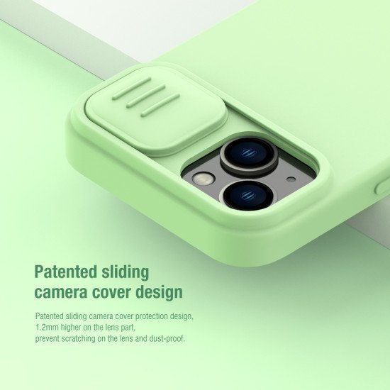 Husa Magnetica CamShield Silky din silicon pentru iPhone 15 Verde