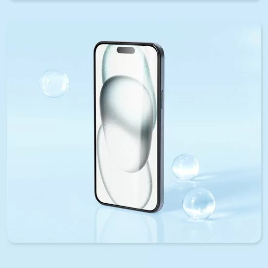 Folie protectie Nillkin EZ SET din sticla securizata pentru iPhone 15 Plus Negru - 3buc.