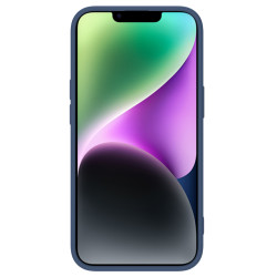 Husa Magnetica CamShield Silky din silicon pentru iPhone 15 Plus Albastru
