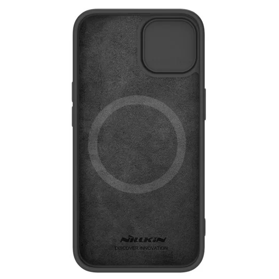 Husa Magnetica CamShield Silky din silicon pentru iPhone 15 Negru