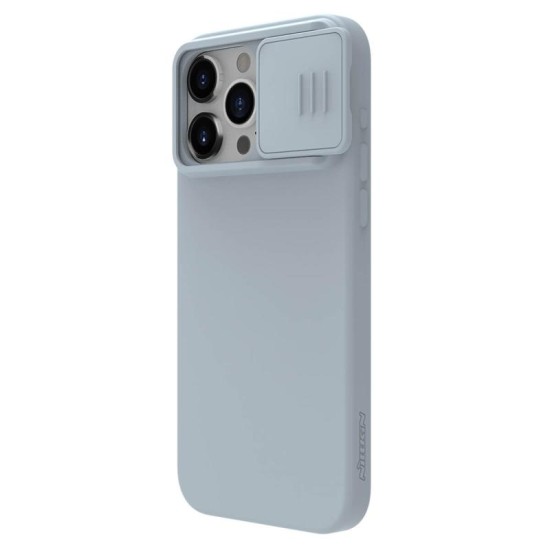Husa Magnetica CamShield Pro Silky din silicon pentru iPhone 15 Pro Max Albastru