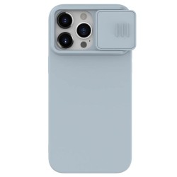Husa Magnetica CamShield Pro Silky din silicon pentru iPhone 15 Pro Max Albastru