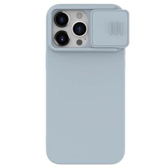 Husa Magnetica CamShield Pro Silky din silicon pentru iPhone 15 Pro Max Albastru