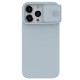 Husa Magnetica CamShield Pro Silky din silicon pentru iPhone 15 Pro Max Albastru