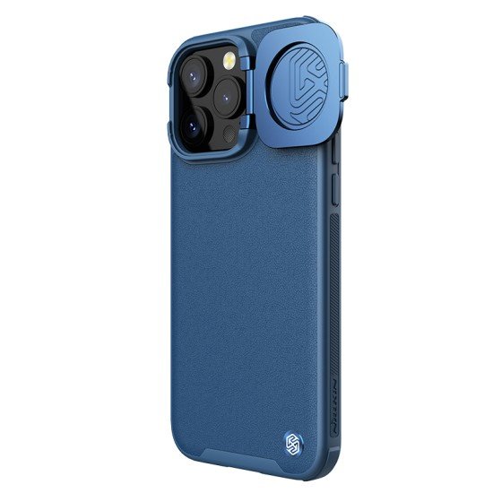 Husa magnetică din piele Nillkin CamShield albastru pentru Apple Iphone 15 Pro
